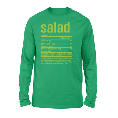Salad nutritional facts happy thanksgiving funny shirts - Standard Long Sleeve