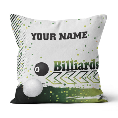 Personalized Green 8 Ball Billiard Pillow Custom Pool Cue Billiard Gifts VHM0851