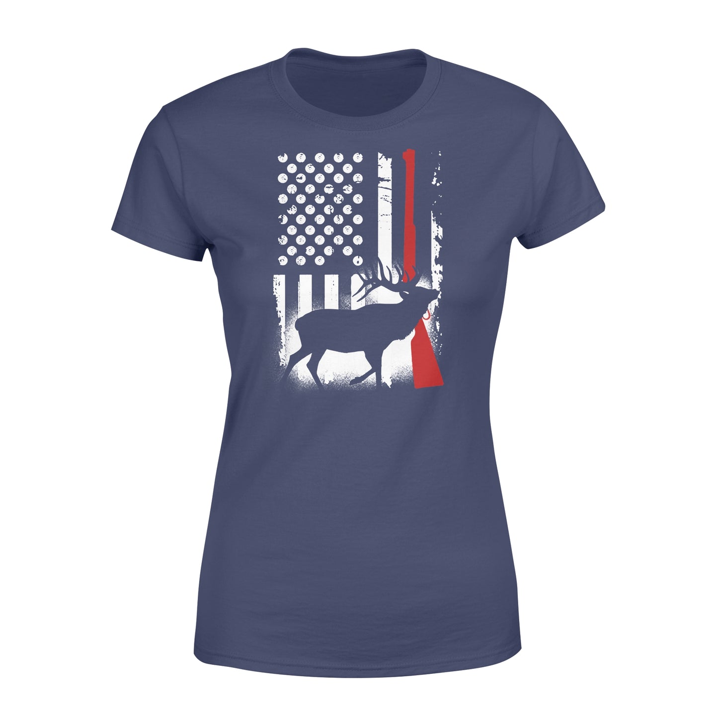 Elk hunting US gun flag
