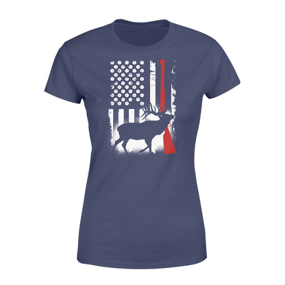 Elk hunting US gun flag