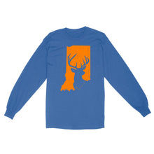 Load image into Gallery viewer, Bucks of Indiana deer hunting hunter orange, Indiana hunting, deer hunting shirt D03 NQS2920 Standard Long Sleeve