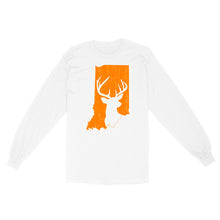 Load image into Gallery viewer, Bucks of Indiana deer hunting hunter orange, Indiana hunting, deer hunting shirt D03 NQS2920 Standard Long Sleeve