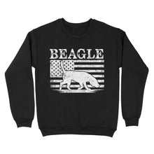 Load image into Gallery viewer, Beagle Dog American Flag Shirt, Mens Beagle Gift, Dog Lover, Hunting Dog Standard Sweatshirt FSD2345D01