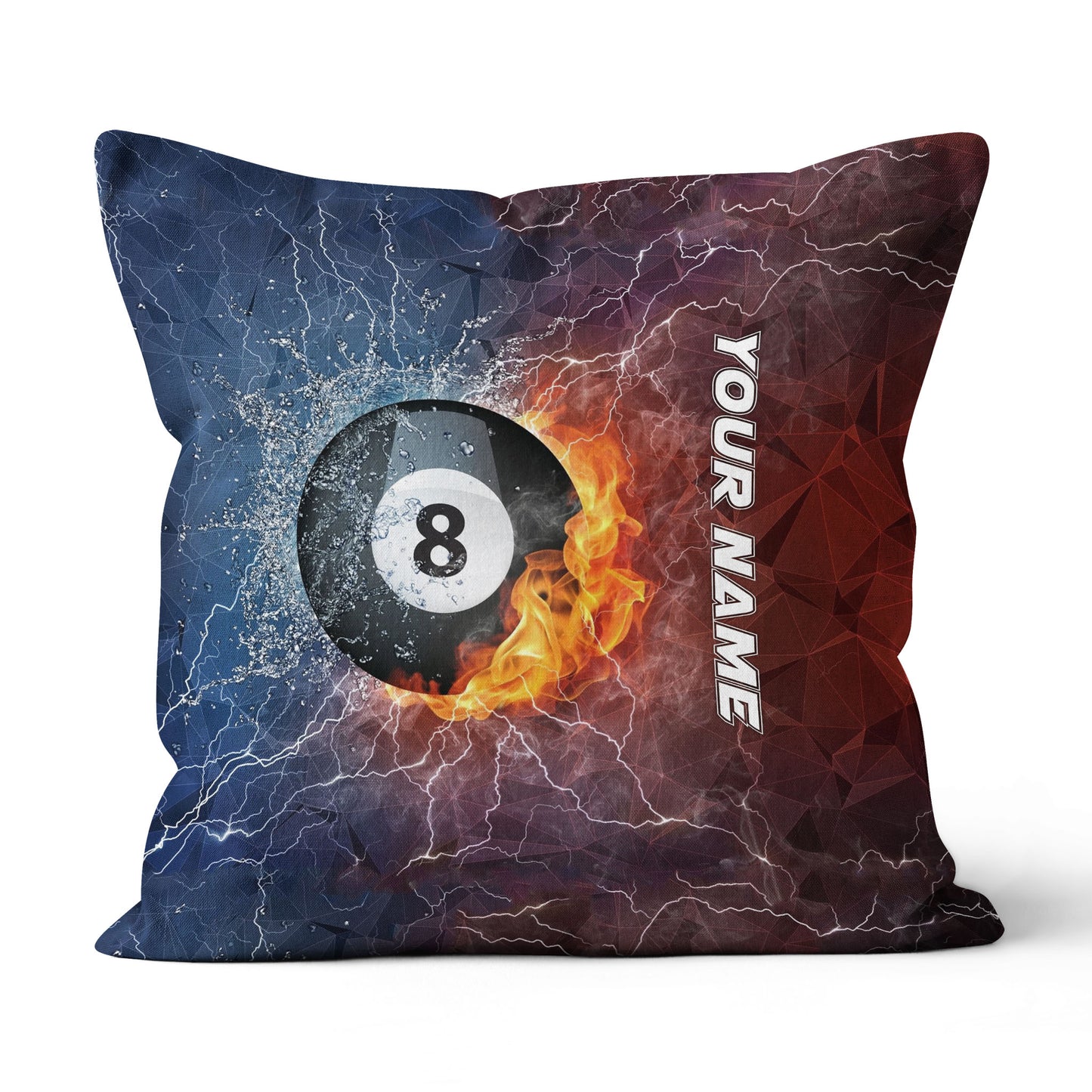 8 Ball Pool On Fire And Water Billiards Pillow Best Custom Throw Pillows TDM0745