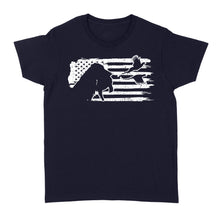 Load image into Gallery viewer, Pheasant hunting with dog American flag patriotic hunting, dog hunting pheasant shirt D01 NQS2582 Standard Women&#39;s T-shirt