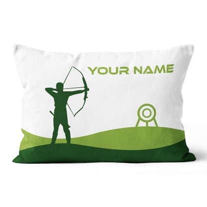 Custom Green White Archery Men Player Pillow, Archery Decorative Pillows TDM0765