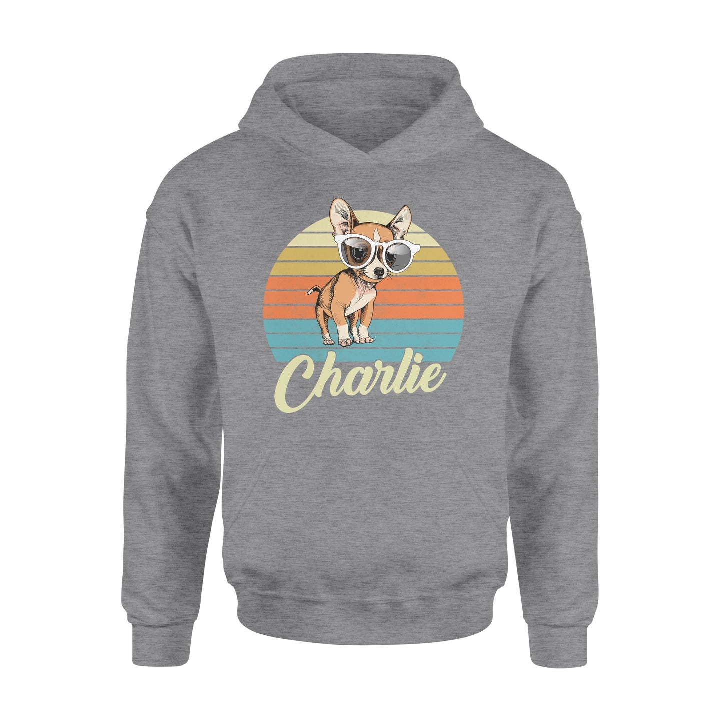 Custom name awesome Chihuahua 1970s vintage retro personalized gift - Standard Hoodie