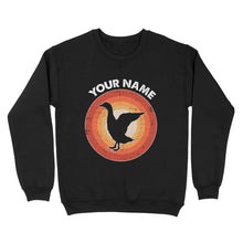 Load image into Gallery viewer, Goose Retro Vintage Sunset Custom Name Shirt, Goose Hunting Shirt, Personalized Gift for Goose Bird Lover Standard Sweatshirt FSD2347D08