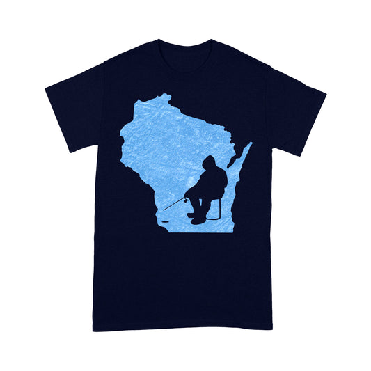 Wisconsin Ice Fishing Shirts, Winter Fishing Wisconsin State Love Fishing Standard T-shirt - FSD2920 D06