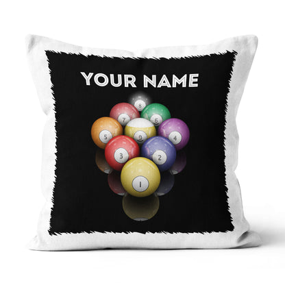 Personalized 9 Ball Pool Billiards Pillow, Custom Pillow Billiards Gifts VHM0833