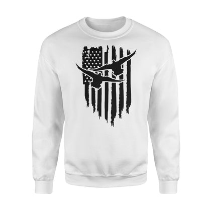 Duck Hunting American Flag Clothes, Shirt for Hunting NQS121 - Standard Fleece Sweatshirt