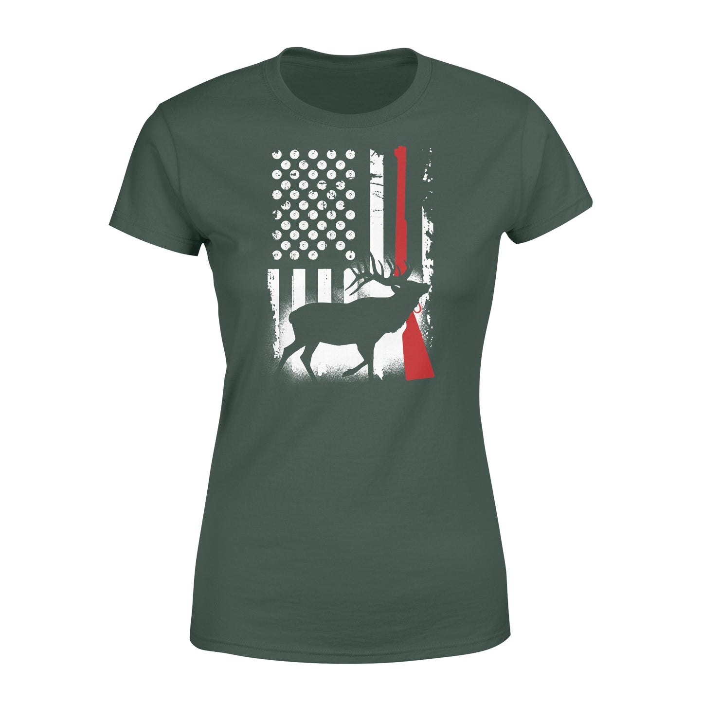 Elk hunting US gun flag