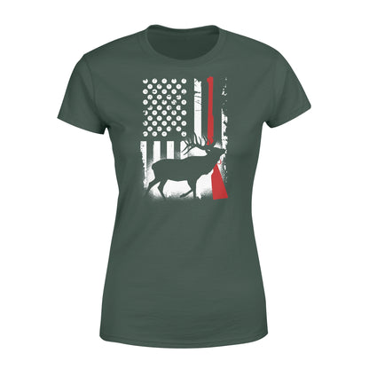Elk hunting US gun flag