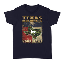 Load image into Gallery viewer, Texas deer hunting personalized gift custom name - Standard Women&#39;s T-shirt