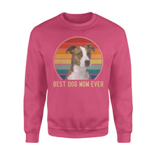 Load image into Gallery viewer, Custom photo best dog mom ever vintage personalized gift crew neck sweatshirt