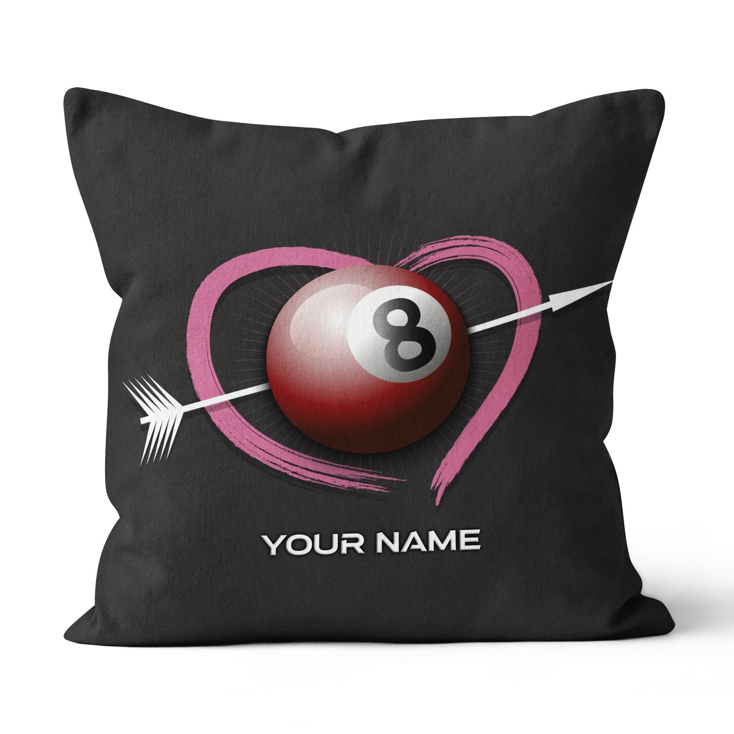 Personalized Ball 8 And Heart Billiard Pillow, Best Custom Cute Pillow TDM0750