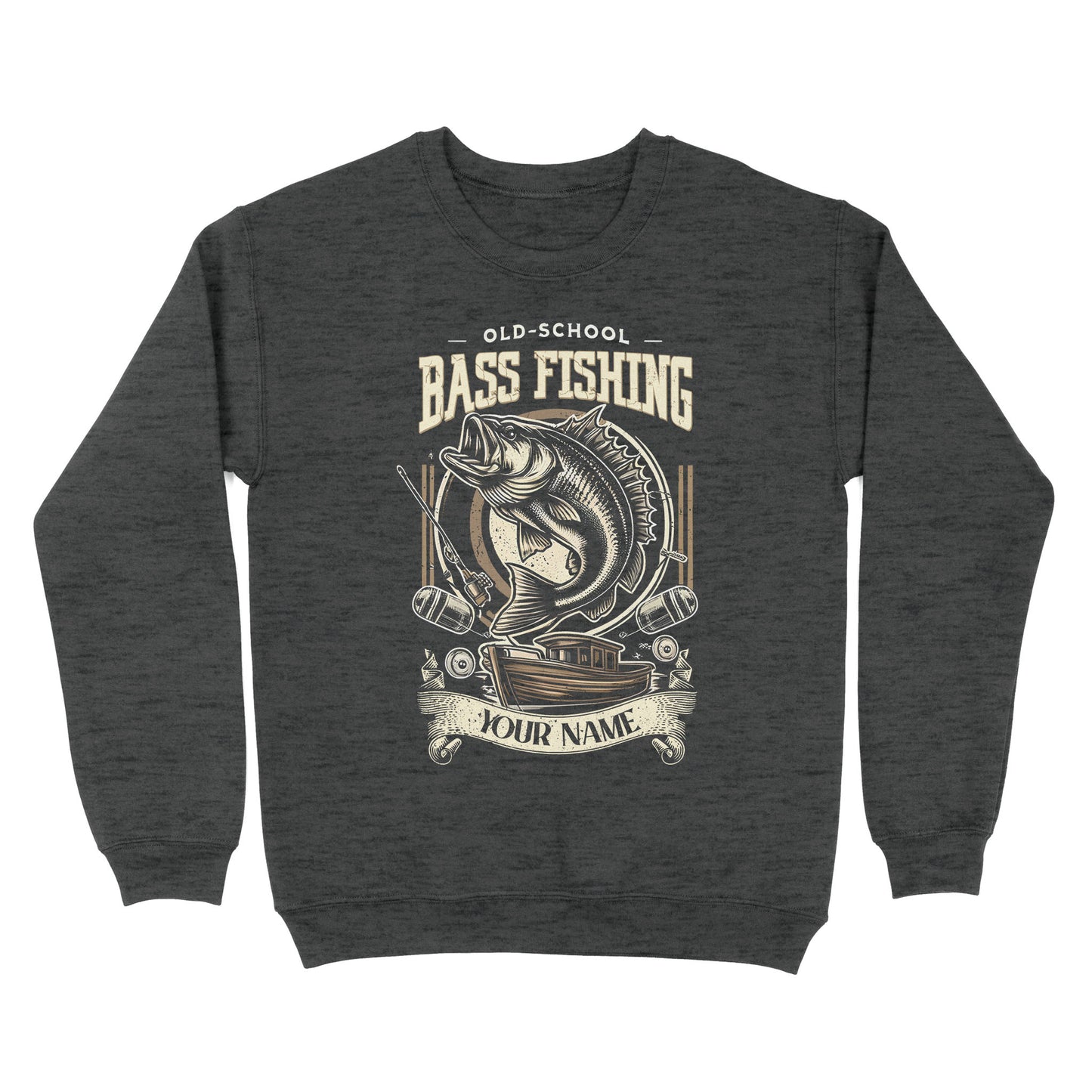 Sweatshirt - Old school bass fishing personalized fishing shirt A58