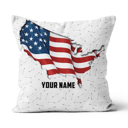 Personalized Patriotic American Flag Archery Arrows Pattern Throw Pillow TDM0797
