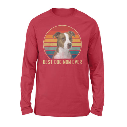 Custom photo best dog mom ever vintage personalized gift long sleeve