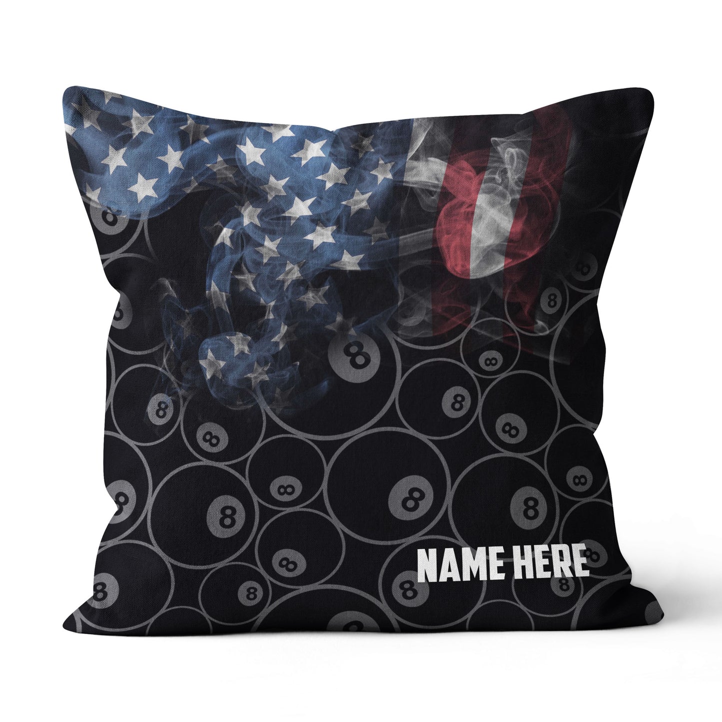 Personalized Vintage Smoke US Flag 8 Ball Billiard Pillow Billiard Gifts VHM0908