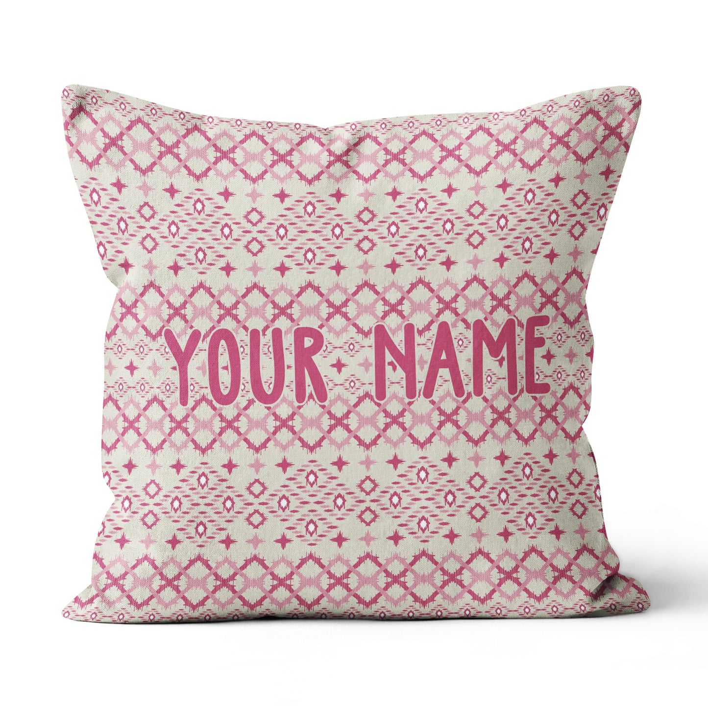 Geometric Pink Paisley Custom Throw Pillow Personalized Golfing Gifts LDT1130