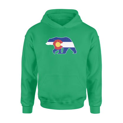 Colorado bear hunting Hoodie, CO State Flag Bear Hunter - NQSD233