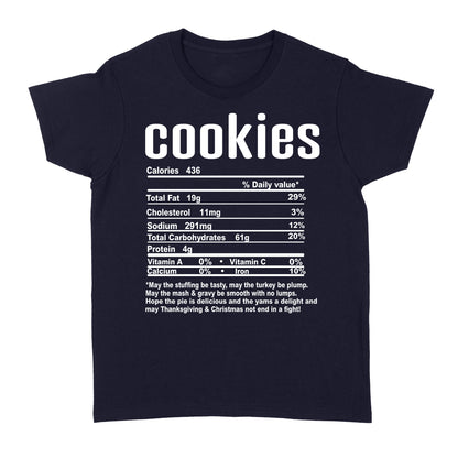 Cookies nutritional facts happy thanksgiving funny shirts - Standard Women's T-shirt