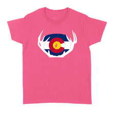 Load image into Gallery viewer, Colorado Flag Elk hunting women&#39;s T-shirt - FSD1250D03